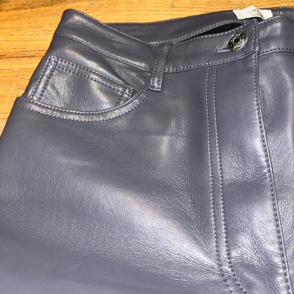 Aritzia Wilfred Gray Leather Pants Womens Size 8 - Picture 7 of 10